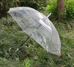 OEM Transparent Umbrella Modern Straight Style Alloy Handle Manual Control All-Season PVC