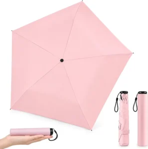 OVIDA Japan Pencil Umbrella Ultra Light Mini Travel Umbrella with Upf 50+ Sun Protection Compact Folding Pocket Parasol for Rain