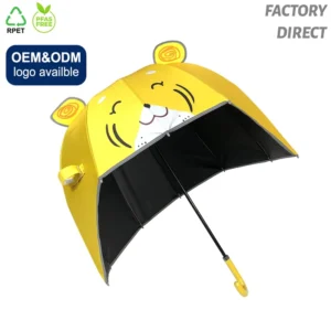 OVIDA OEM Manufacturer Custom Umbrella Windproof 3D Design Children’s Straight Umbrella Pongee Material Kids Umbrella