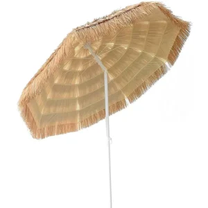 Ocean Hawaii Seaside Parasol Natural Color Outdoor Grass Straw Beach Umbrella with Tilt
