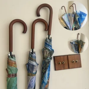 Oil Painting Automatic Wind-Resistant Reinforced Large Straight Umbrella