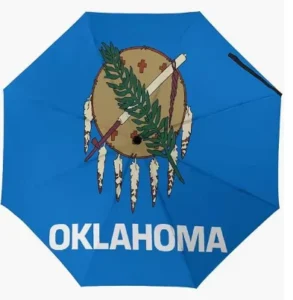 Oklahoma US State Flag Umbrella, Waterproof, Auto Open/Close, UV Coating