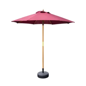 Olefin Center Pole Umbrella Fade-Proof Waterproof Patio Parasol with Reinforced Wood Ribs