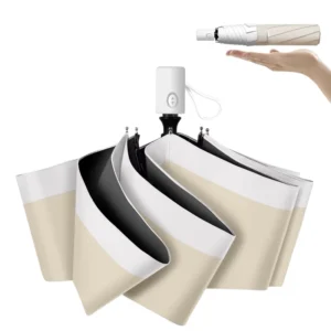 One Touch Automatic Folding Umbrella Sunshade Heat Blocking UV Protection Pongee Material 100cm Open Diameter Storage Cover