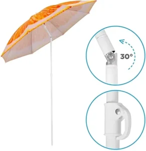 Orange Custom Printed Polyester Beach Umbrella