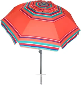 Orange Striped 2 m Aluminum Frame Sun Umbrella with Logo Printing