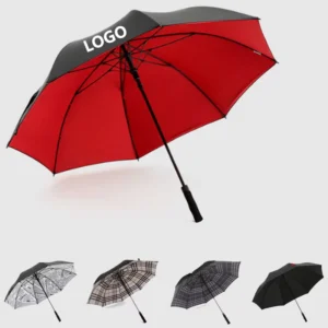 Original Model Red 30-Inch Auto-Open Strong Windproof Waterproof Customized Color Design Logo Double Canopy Golf Umbrella