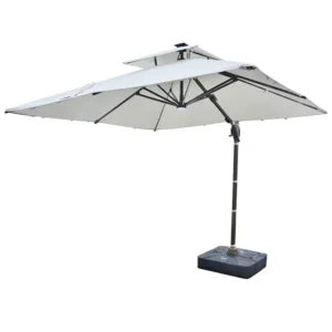 Outdoor 3M LED Solar Mist Spray Cantilever Umbrella