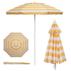 Outdoor 8K Polyester Beach Umbrella with Tassels Sun and Windproof