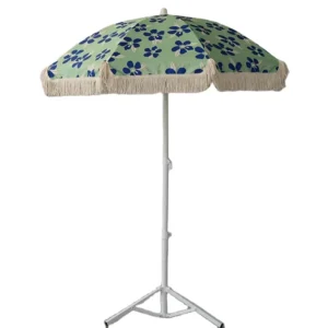Outdoor 8K Polyester Tassel Sun and Windproof Beach Umbrella