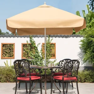 Outdoor Aluminum Alloy Center Pole Sunshade Umbrella Foldable for Courtyard Advertising Stall Use