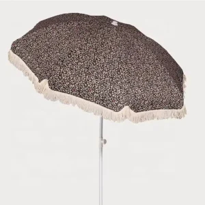 Outdoor Aluminum and Wooden Beach Umbrella with Tassels for Hotels, Courtyards, Parks, and Gyms