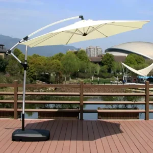 Outdoor Banana Design Aluminum Parasol Umbrella with Sun and Rain Protection for Courtyard and Beach Use