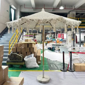 Outdoor Beach Umbrella with High-Strength Cotton Rope