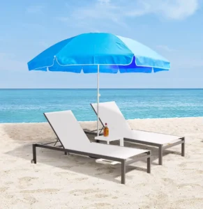Outdoor Blue Waterproof UV Parasol Advertising Customized Beach Umbrella