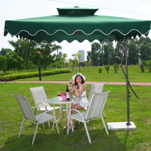 Outdoor Cantilever Patio Umbrella 2.2m x 2.2m 220g/160g PU Polyester Fabric Thickened Ribs for Resort Hotel Camping