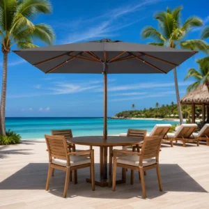 Outdoor Center Pole Parasol Thickened Aluminum Pole Rib Replacement Waterproof Fade Resistant Canopy Sun Shelter