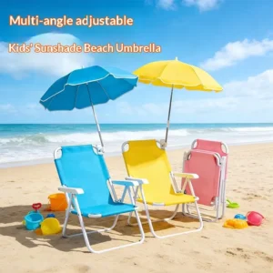 Outdoor Children’s Beach Parasol, Sun Protection, Multi-Angle Steering, Adjustable