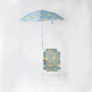 Outdoor Children’s Chair Cartoon Animal Sun protection Folding Chair Portable Holiday Baby Beach Chair with Umbrella