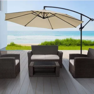 Outdoor Commercial Garden Roman Banana Umbrella 180g Polyester Canopy