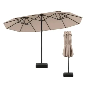 Outdoor Commercial PU Treated Waterproof Polyester Heavy UV Guard Oversize Center Pole Umbrella