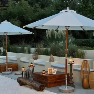 Outdoor Cooling Sunshade Umbrella Garden Beach Cafe Pool Terrace Center Pole Umbrella