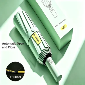 Outdoor Custom Logo Windproof Waterproof UV Protection Automatic Open and Close 3 Fold Umbrella With Case