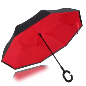 Outdoor Double-Layer Pongee Reverse Umbrella Manual Windproof Umbrella