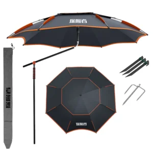Outdoor Fishing Camping Double-Layer Beach Umbrella, Multiple Sizes, Sun Protection, Waterproof