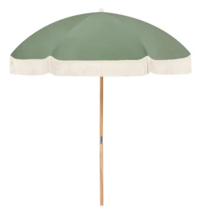 Outdoor Fringed Wooden Beach Umbrella with Tassels for Beach and Park
