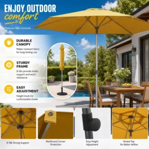 Outdoor Furniture Large Umbrella Garden Stand Roman Patio Cantilever Aluminum For Beach Cafe Terrace Backyard