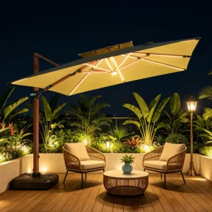 Outdoor Furniture Patio Umbrella Custom LOGO Printed Metal Umbrella Stand Parasoles jardin 3*4m 3x3M Sun Parasols Large Umbrella