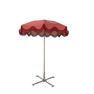 Outdoor Furniture Patio Umbrella Wooden Pole Steel Ribs Foldable Waterproof Easy Set for Hotels