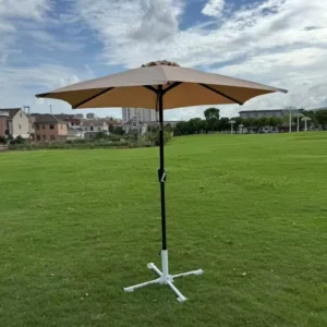 Outdoor Furniture Waterproof 9ft Large Parasol Hand-Cranked Center Pole Beach Umbrella Polyester Park