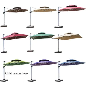 Outdoor Garden Double Canopy Cantilever Large 3.5m Waterproof Corrosion-Resistant Patio Beach Parasol