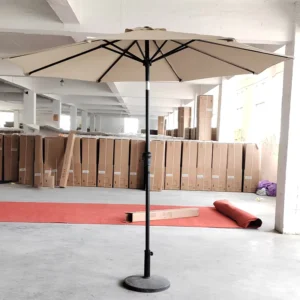 Outdoor Garden Furniture 9ft Yard Patio Umbrella with 180g Polyester Fabric Center Pole for Hotel and Park Use