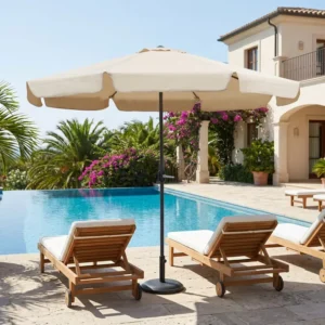 Outdoor Garden Straight-Pole Market Patio Umbrella with Flap