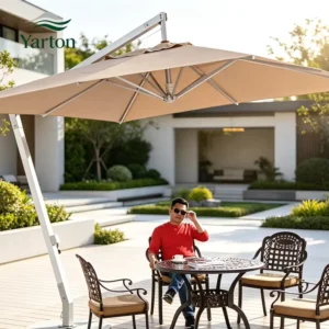 Outdoor Garden Sun Umbrella Beach Parasol Heavy Duty Large Umbrella with Base for Patio Hotel and Restaurant