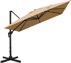 Outdoor Garden Umbrella Aluminum 3m Square Hanging Offset Parasols Garden 10 ft Cantilever Commercial Beach Sun Patio Umbrellas