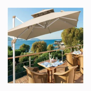 Outdoor Garden Umbrella Custom Color Aluminum Alloy Pole Water Base