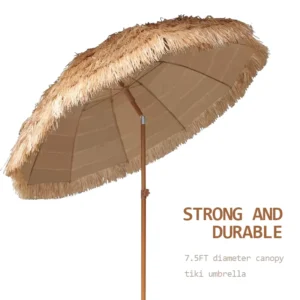 Outdoor Grass-Thatch Parasol Beach Umbrella for Beach, Garden, or Resort Use