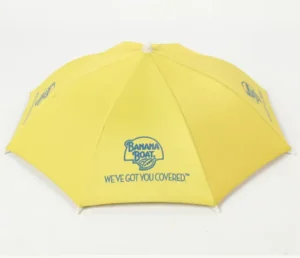 Outdoor Hands-Free Silver Coated Polyester Sun & Rain Protection Kids Head Umbrella Cap with Logo Printing
