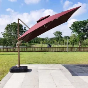Outdoor Hanging Roman Umbrella square Waterproof Cantilever Garden Beach Patio Sun Parasol Restaurant Umbrella