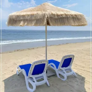 Outdoor Hawaiian Folding Parasol Modern Design Beach Umbrella Waterproof Center Column Garden Accessory