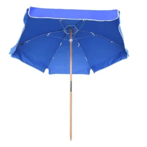 Outdoor High Quality Beach Umbrellas for Seaside Vacations Summer Plain Color Wooden Pool Beach Umbrellas