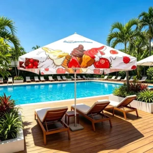 Outdoor Hotel Garden Windproof Boho Macrame Beach Pool Umbrella Waterproof Foldable
