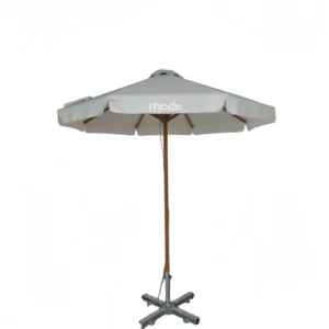 Outdoor Hotel Sun Umbrella Wooden/Bamboo Pole Foldable Waterproof Eco-Friendly 50+ UV Protection