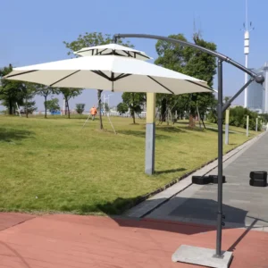 Outdoor Iron Banana Patio Umbrella for Garden, Restaurant, and Beach