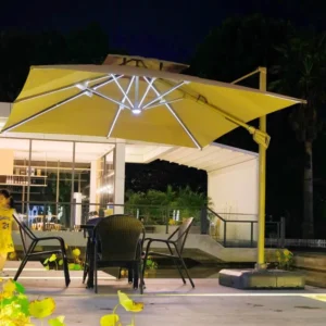 Outdoor LED Light Patio Parasol Waterproof Roman Umbrella for Garden Shading