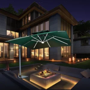Outdoor LED Light Patio Umbrella with Large Size, Logo and Color Customization, Waterproof